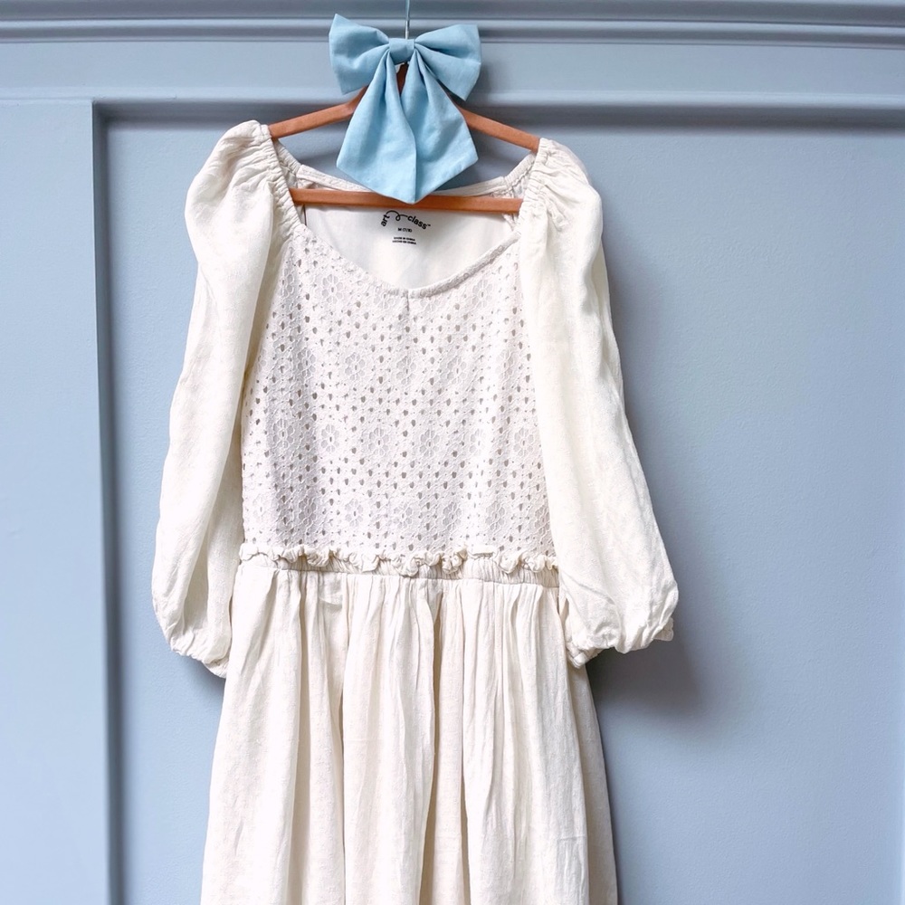 Girls Laced Ivory Art Class Dress Size M 7-8